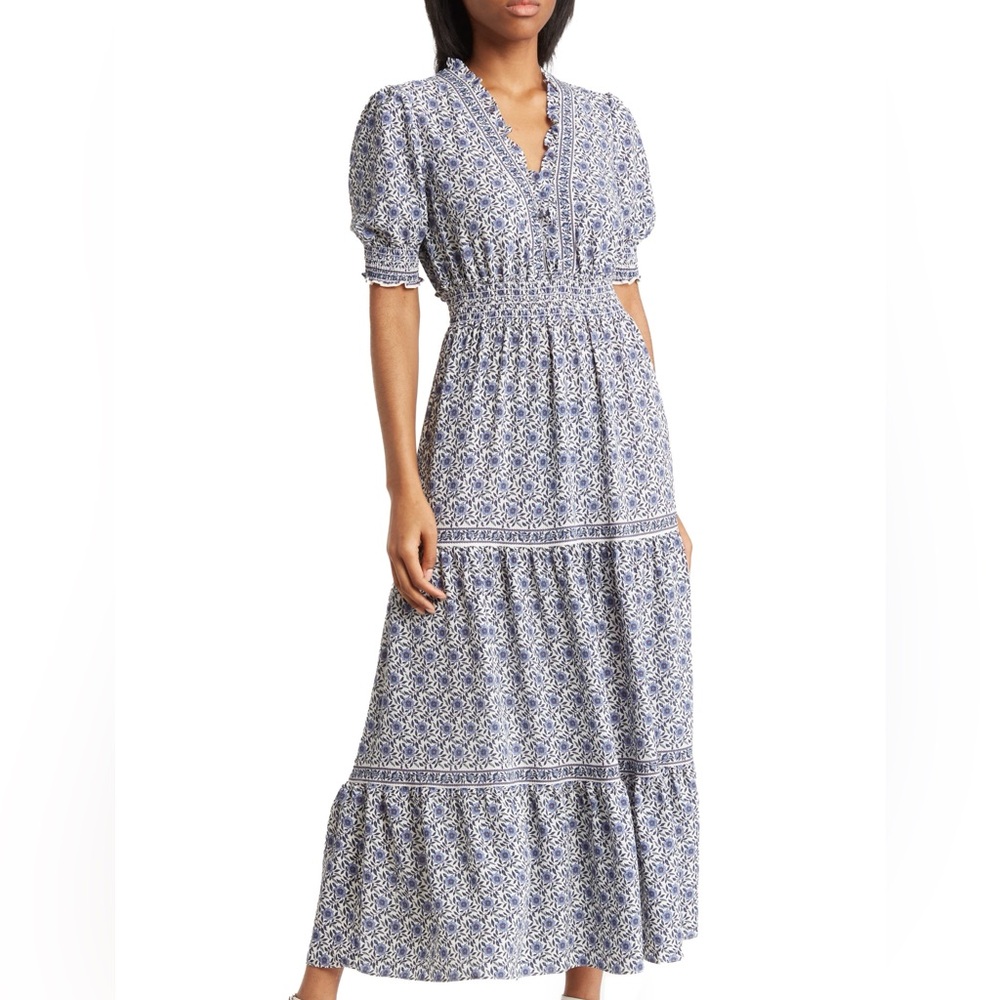 V-neck Tiered Maxi Dress